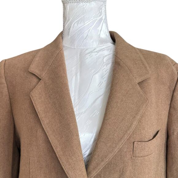 Vintage Evan Picone 100% Wool Tan Blazer Womens Sz 12 Single Breasted Academia - Picture 5 of 13